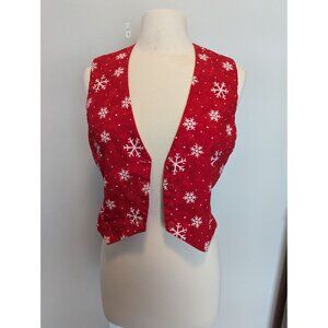 Boy Red Snowflake Vest Homemade Holiday Dress Up